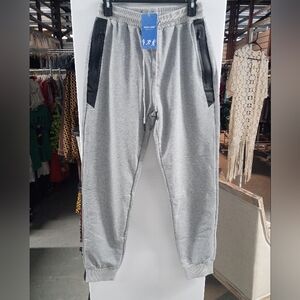 Black and Gray Joggers with Elastic Waistband
